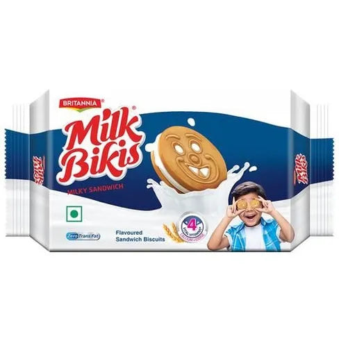 Britannia Milk Bikis Milky Sandwich Biscuits
