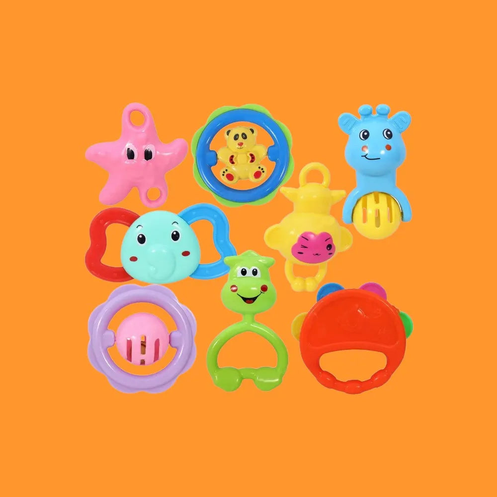 Toyshine Rattle Set - 8-Piece for Newborns - Colorful & Engaging