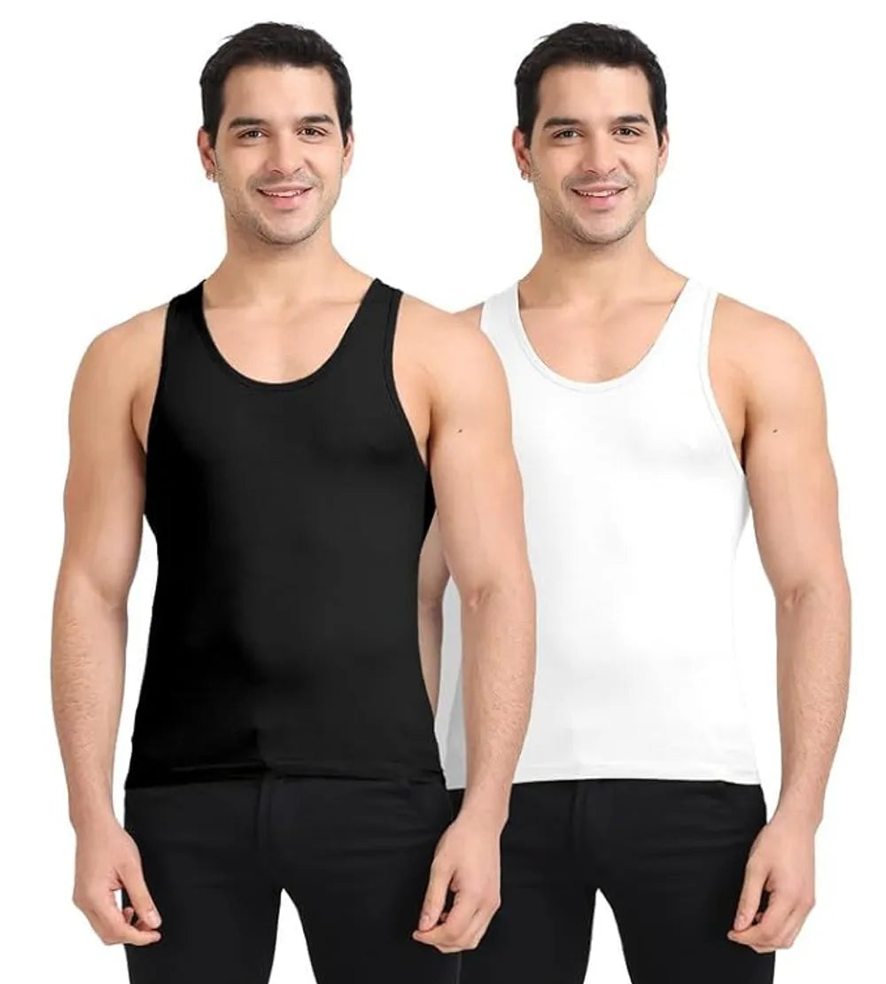 Regular Fit Organic Cotton Vest for Men - Pack of 2-M