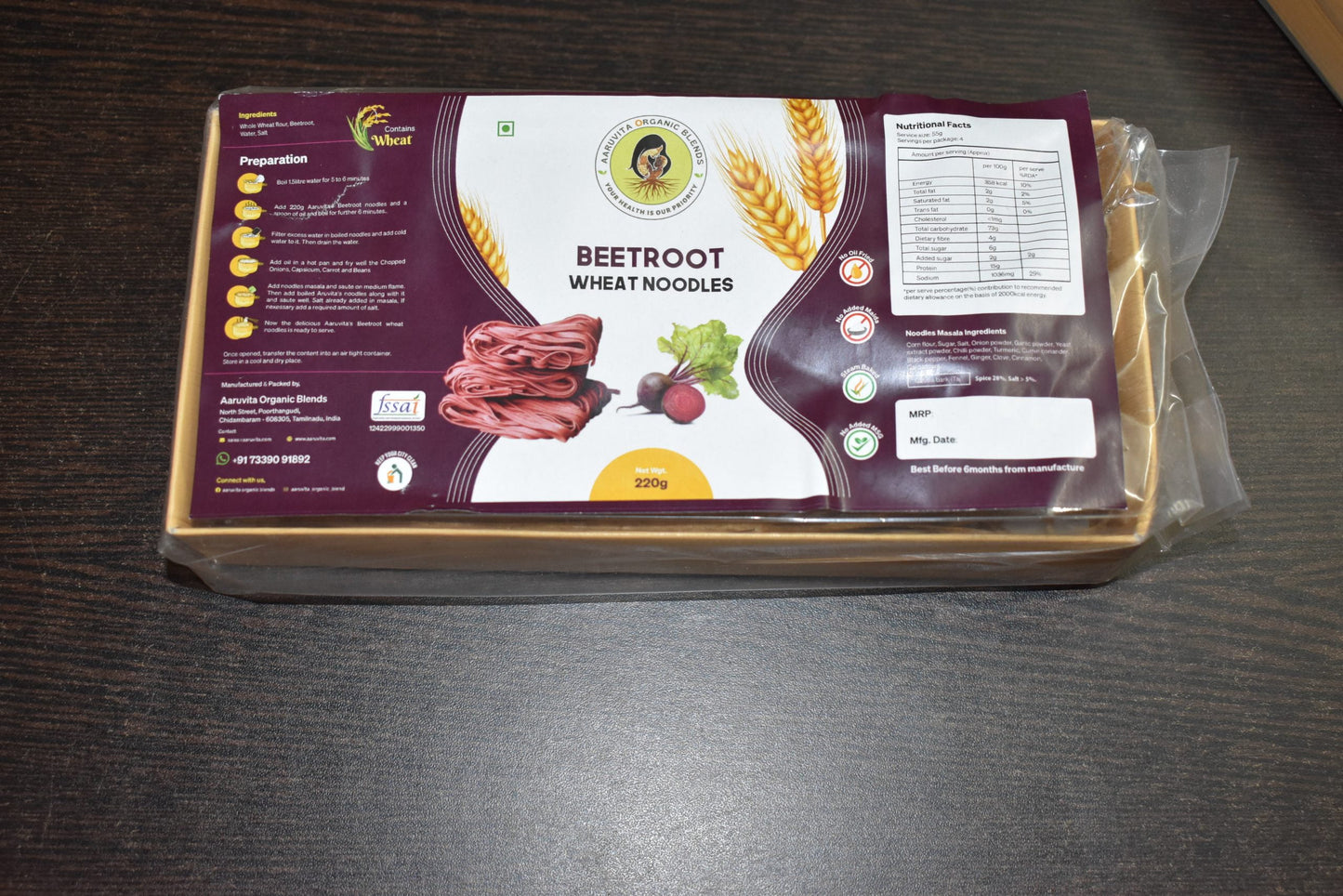 Beetroot Wheat Noodles