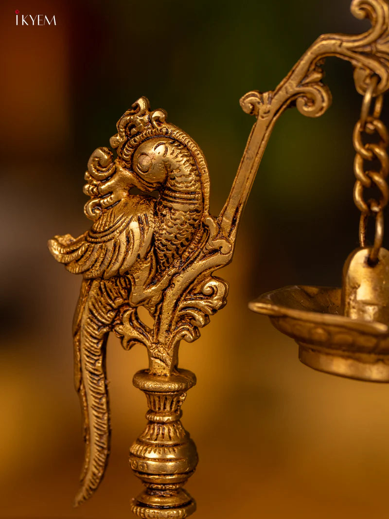 Brass Peacock Diya 5-Face - KK26184