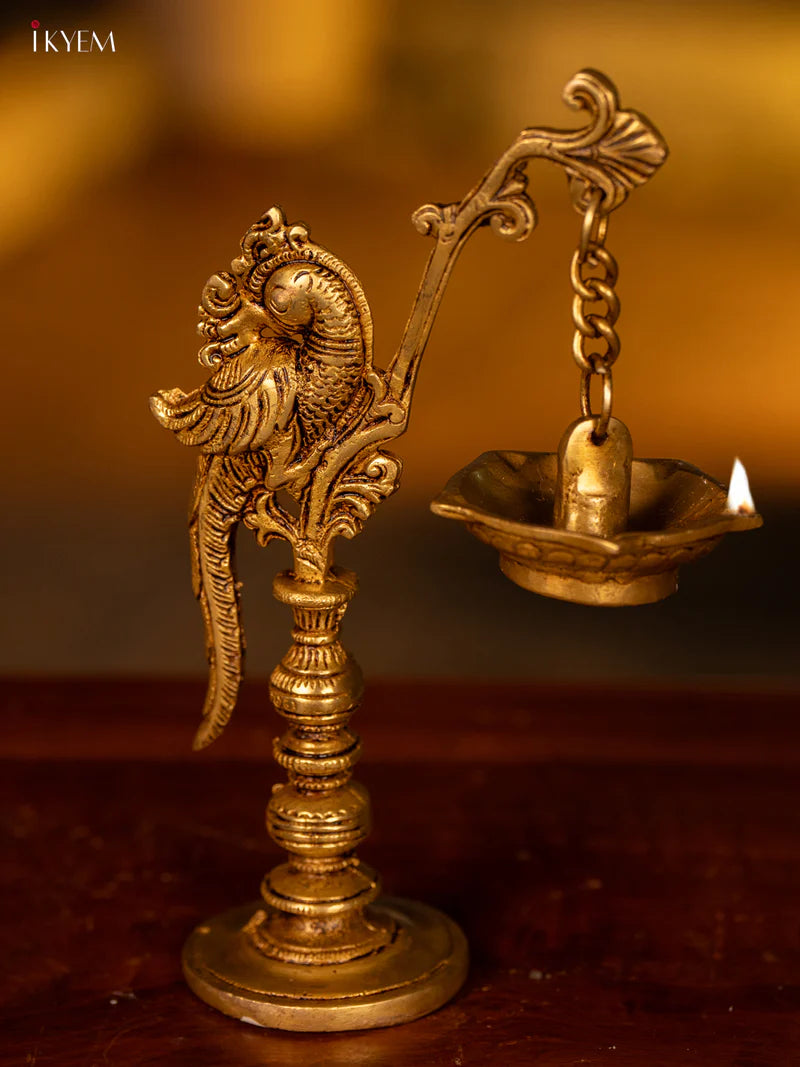 Brass Peacock Diya 5-Face - KK26184