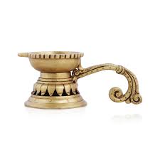 Deepam with Peacock Handle - 2.5 x 6 Inches