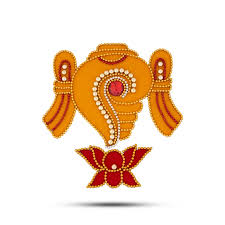 Rangoli Design - 5 x 4.5 Inches | Velvet Kolam Sticker/ Shanku Chakra Namam Design Muggu Sticker for Home Decor