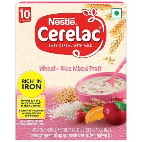 Nestle Cerelac Wheat Rice Mixed Fruit From 10 - 24 Months