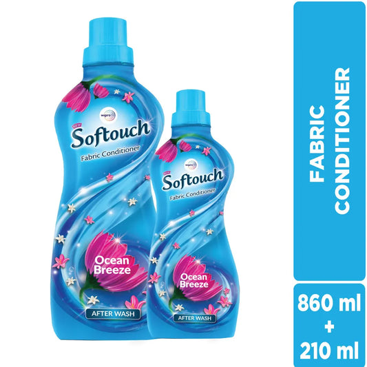 Softouch Ocean Breeze After Wash Liquid Fabric Conditioner With Antibacterial Protection