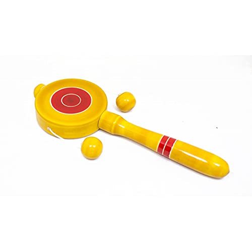 Wooden Baby Rattles Combo Pack Set of 6, Non Toxic Channapatna Toys - Baby Musical Toys, Teether, Natural Colours, Loud Sound for New Born, Baby, Infants.