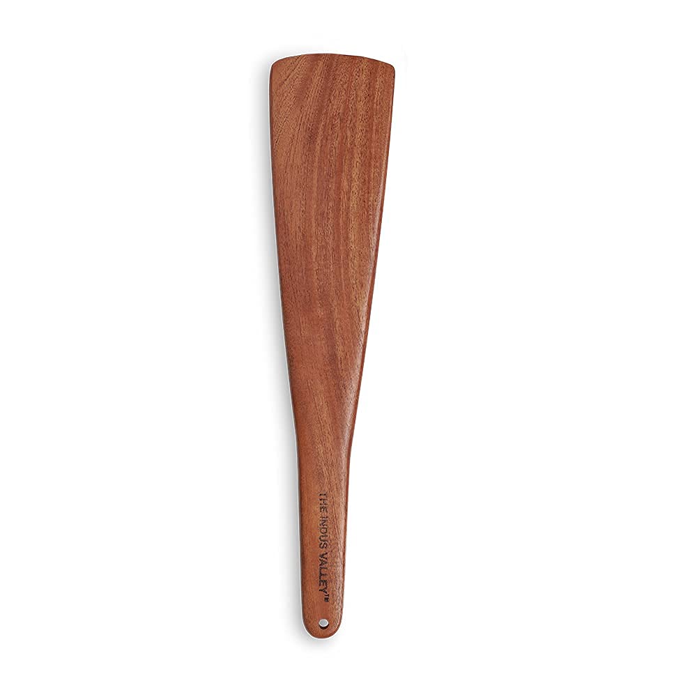 Neem Wood Ladles - Wooden Flip/Spatula/Ladle For Cooking Dosa/Roti/Chapati | Kitchen Tools | No Harmful Polish | Handmade | Cookware - (Neem Wood, Set Of 3) - 25 Cm