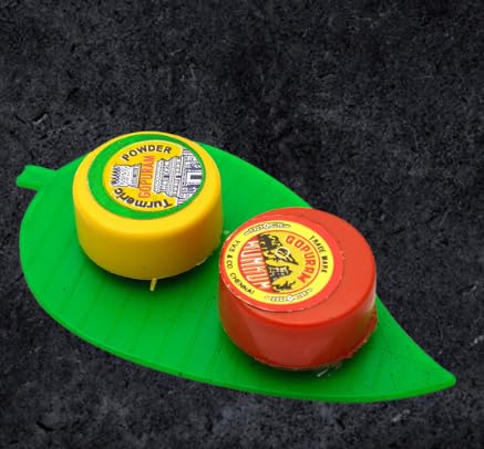 Kumkum and Turmeric Powder Combo Leaf Set - (Pack of 50)