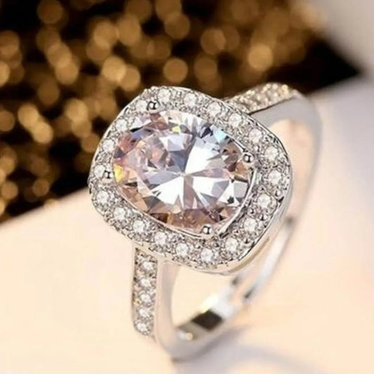 YouBella Jewellery Solitaire Crystal Silver Plated Ring For Women - Silver
