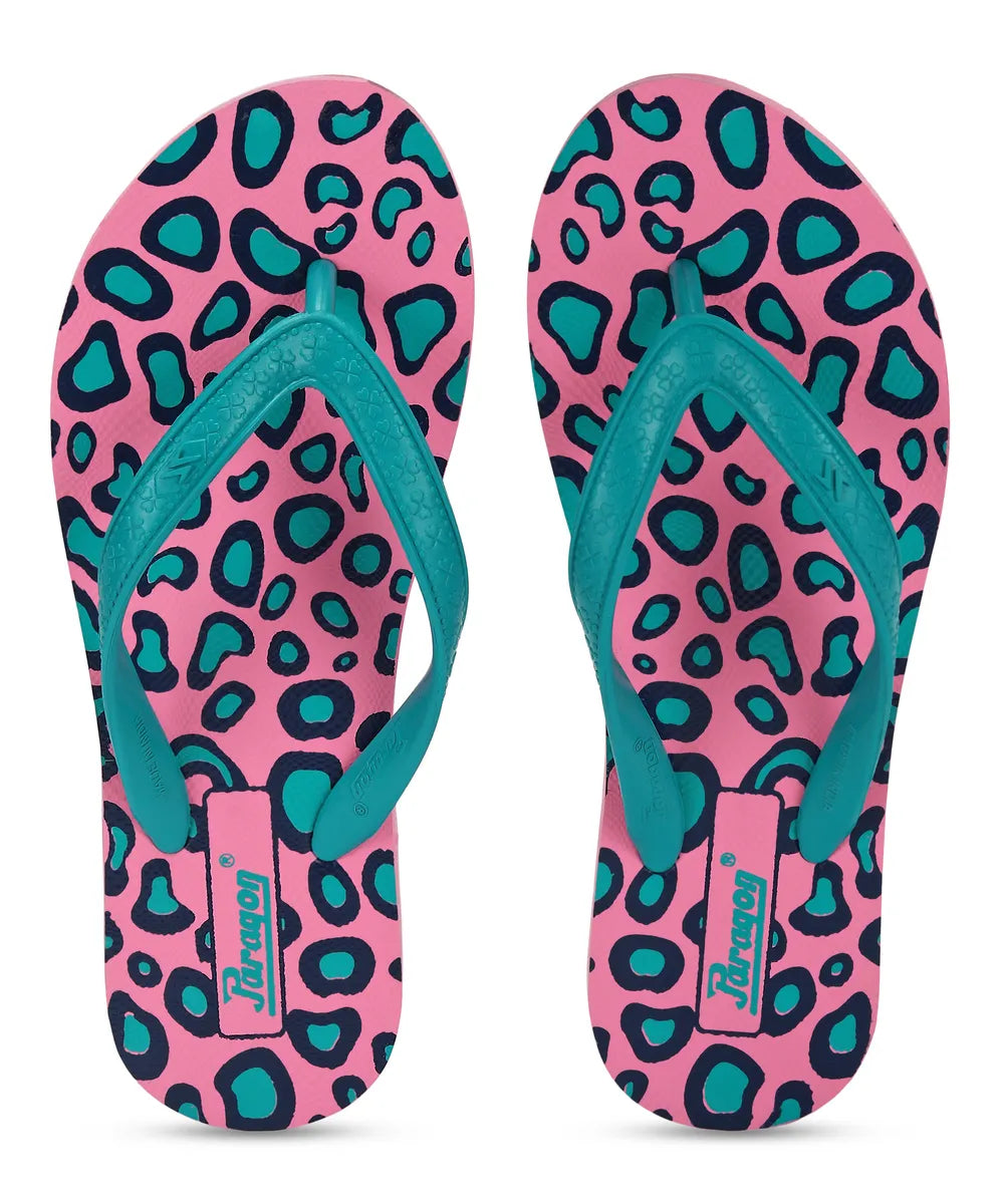 Paragon Women Printed Ultra-Durable Lightweight Thong Flip-Flops-Pink-5