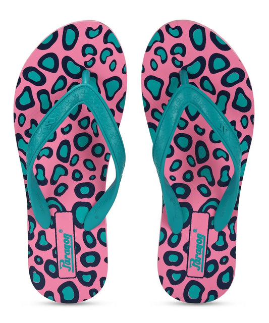 Paragon Women Printed Ultra-Durable Lightweight Thong Flip-Flops-Pink-5