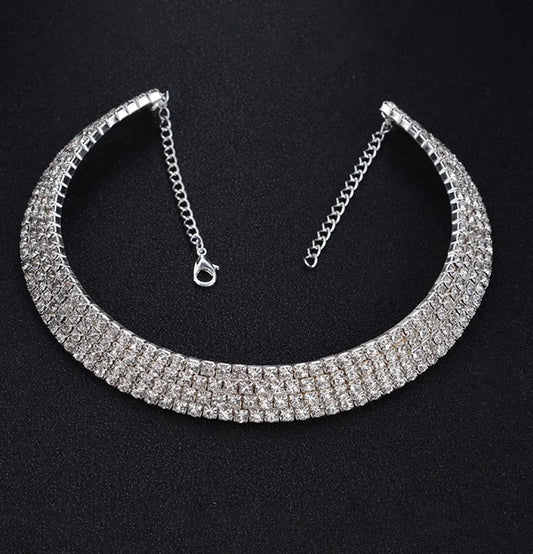YouBella Stylish Latest Traditional Jewellery Silver Plated Choker Necklace for Women