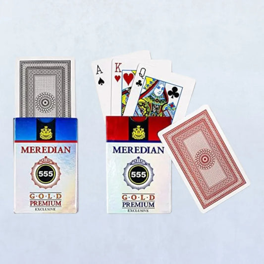 Playing Cards Plastic Coated Meredian 555 Gold Premium