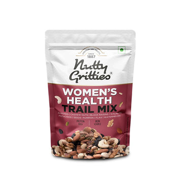 Gritties Premium Women's Health Mix 200g | Almonds, Cashews, Black Raisins, Walnuts, Pistachios, Pumpkin, Flax & Watermelon Seeds | Rich in Iron & Omega-3 | Resealable Pouch | Healthy Snack