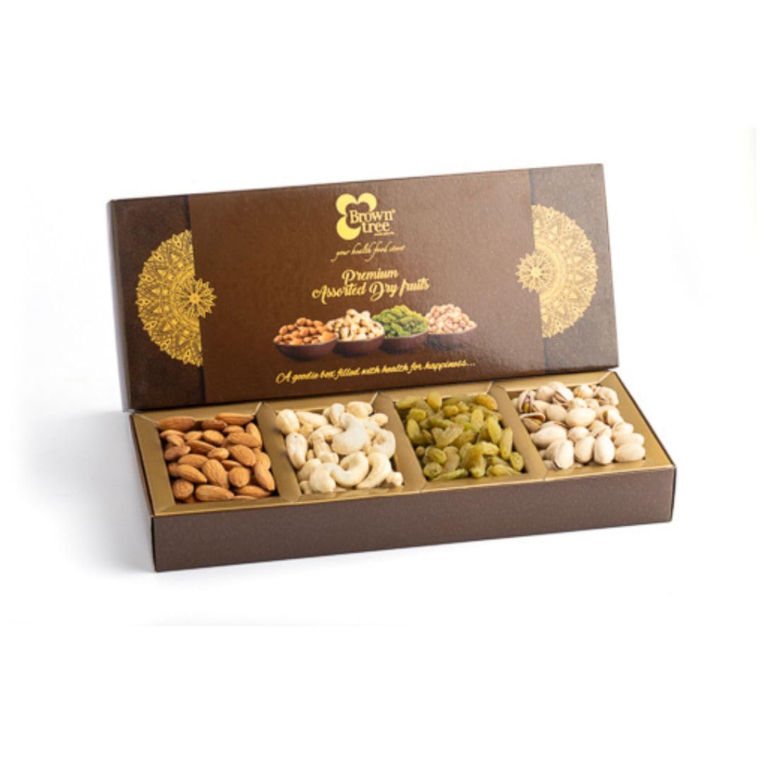 Premium 4p-150g|Fresh & Healthy Dry Fruits and Nuts for Coworkers,Relatives&Friends | Almond, Cashewnut, Salt Pista, Kishmish | Ideal gift box for all celebration| Corporate Gifts | Premium Dry Fruit Gift Hamper
