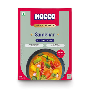 Authentic Sambhar Ready To Eat | Just Heat And Eat | South Indian Food | No Added Preservative & Colours | Meal Ready In 5 Minutes Microwave-Able_Serves 2 (300gm) (Pack Of 1)