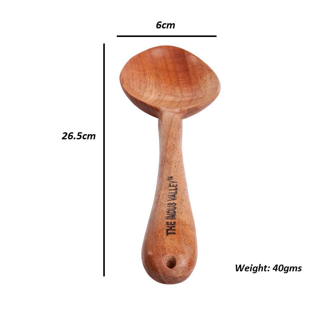 Neem Wood Compact Flip/Spatula/Ladle For Cooking Dosa/Roti/Chapati | Kitchen Tools | No Harmful Polish | Naturally Non-Stick | Handmade (Set Of 5),37CM