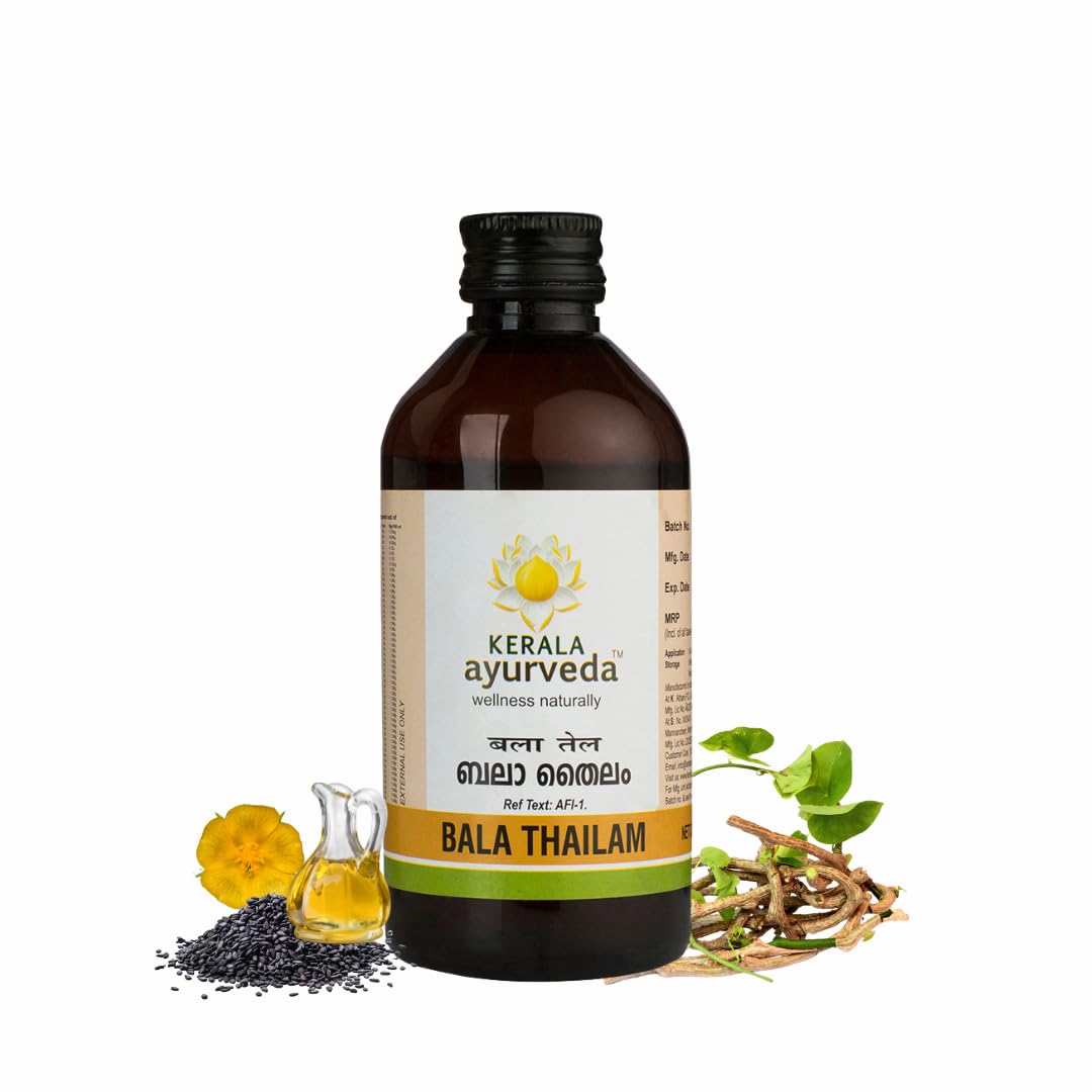 Bala Thailam - 200 ml | Ayurvedic Muscle and Joint Recovery Abhyanga Oil | Helps Strengthen Bones & Ligaments | Improves Mobility & Flexibility | Post-Workout Recovery Ointment