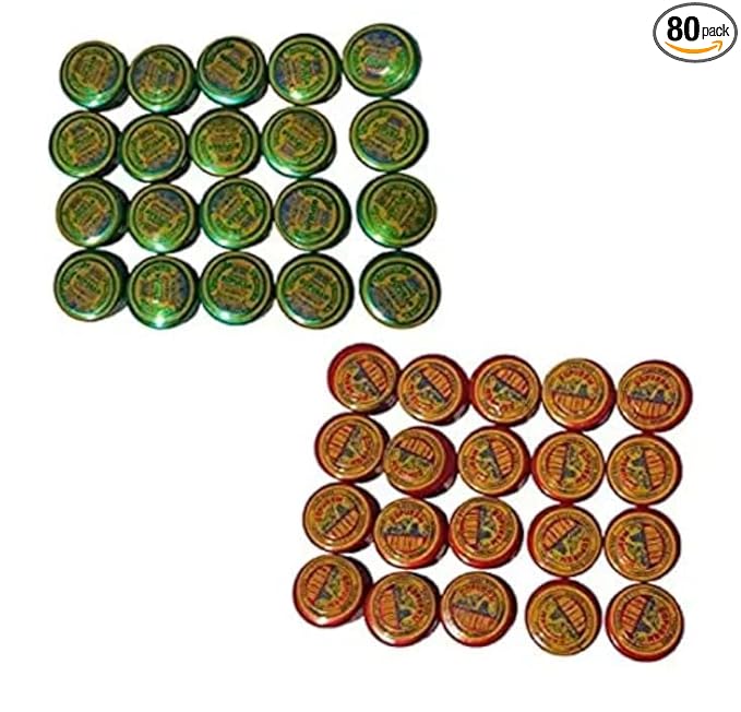 GOPURAM Kumkum and Turmeric Powder THAMBOOLAM Set (2G) TIN Gift Combo pack (40pc Kumkum + 40pc Turmeric) - Pack of 80 Pieces