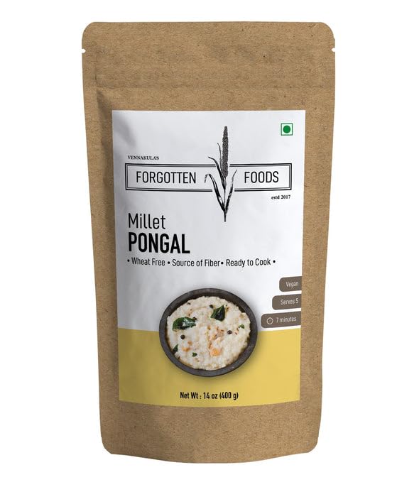 Millet Pongal - No Rice, No Wheat, Only Millets - Instant Ready to Cook Breakfast Premix Using Kodo Whole Grains (Kodra Chawal / Varagu / Arka / Arikelu) - Low GI, High Fibre Food - Gluten Free, Vegan Friendly, No Palm Oil, No Preservatives