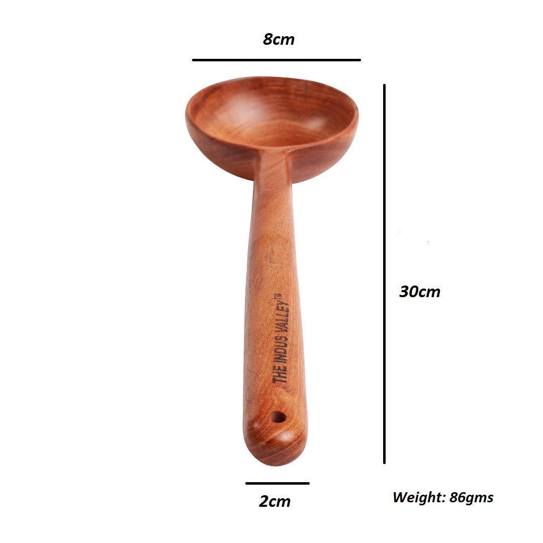 Neem Wood Compact Flip/Spatula/Ladle For Cooking Dosa/Roti/Chapati | Kitchen Tools | No Harmful Polish | Naturally Non-Stick | Handmade (Set Of 5),37CM