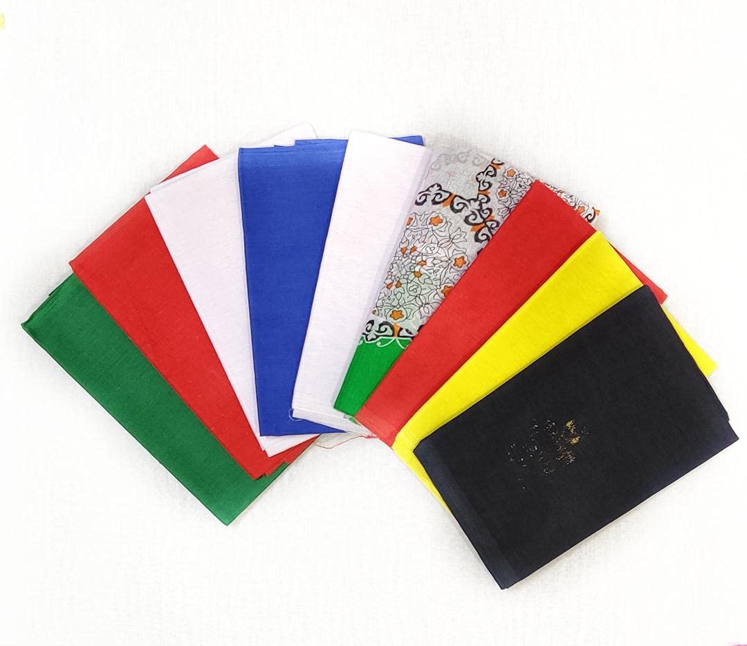 Navagraha Cloth Set for Navagraha Shanti Pooja (Multicolour, Each 75cms) - Pack of 9