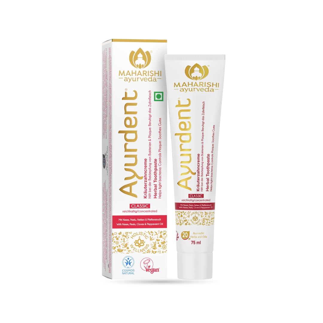 Ayurdent Classic Toothpaste|Unique Saliva Balancing Formula|For Toothache,Bleeding Gums,Sensitivity,Cavities,Plaque & Bad breath|Non Foaming,SLS & Fluoride Free|Pack of 1