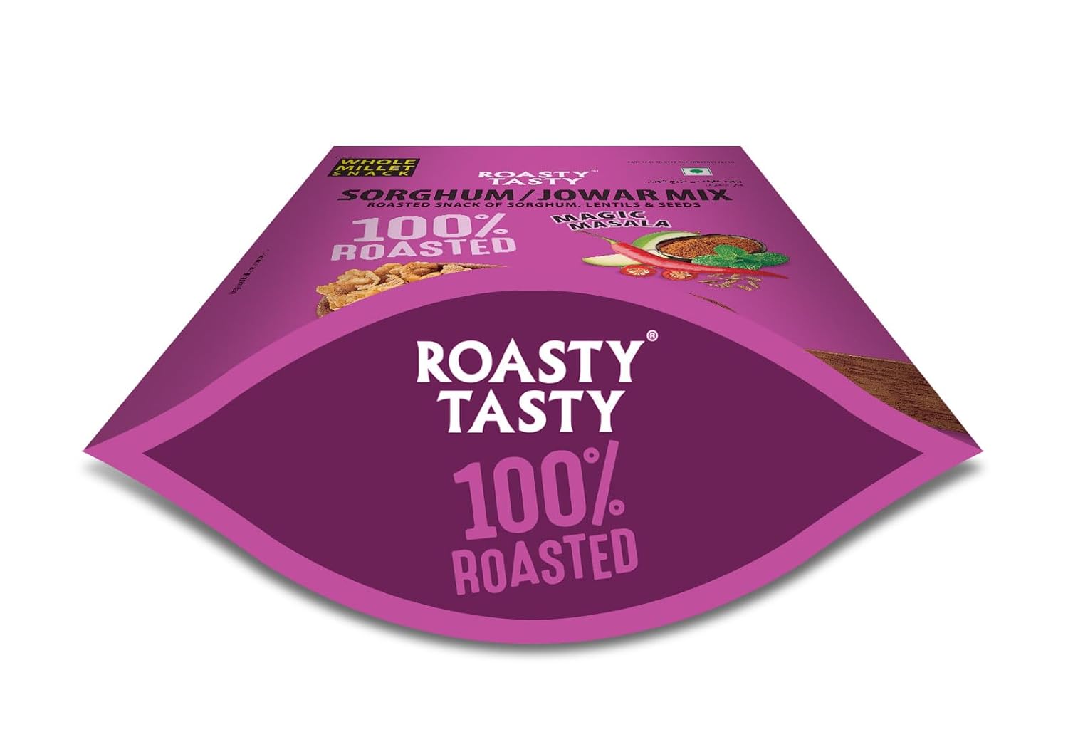 Jowar Mix Magic Masala Roasted Snack 340g | Healthy Snack | Gluten Free Jowar Namkeen | Ideal Millet Namkeen for Kids & Adults | Low Calorie Snacks - Roasted Namkeen - No Cholesterol, No Transfat Diet Mixture with Seeds Mix | Millet Snacks Items