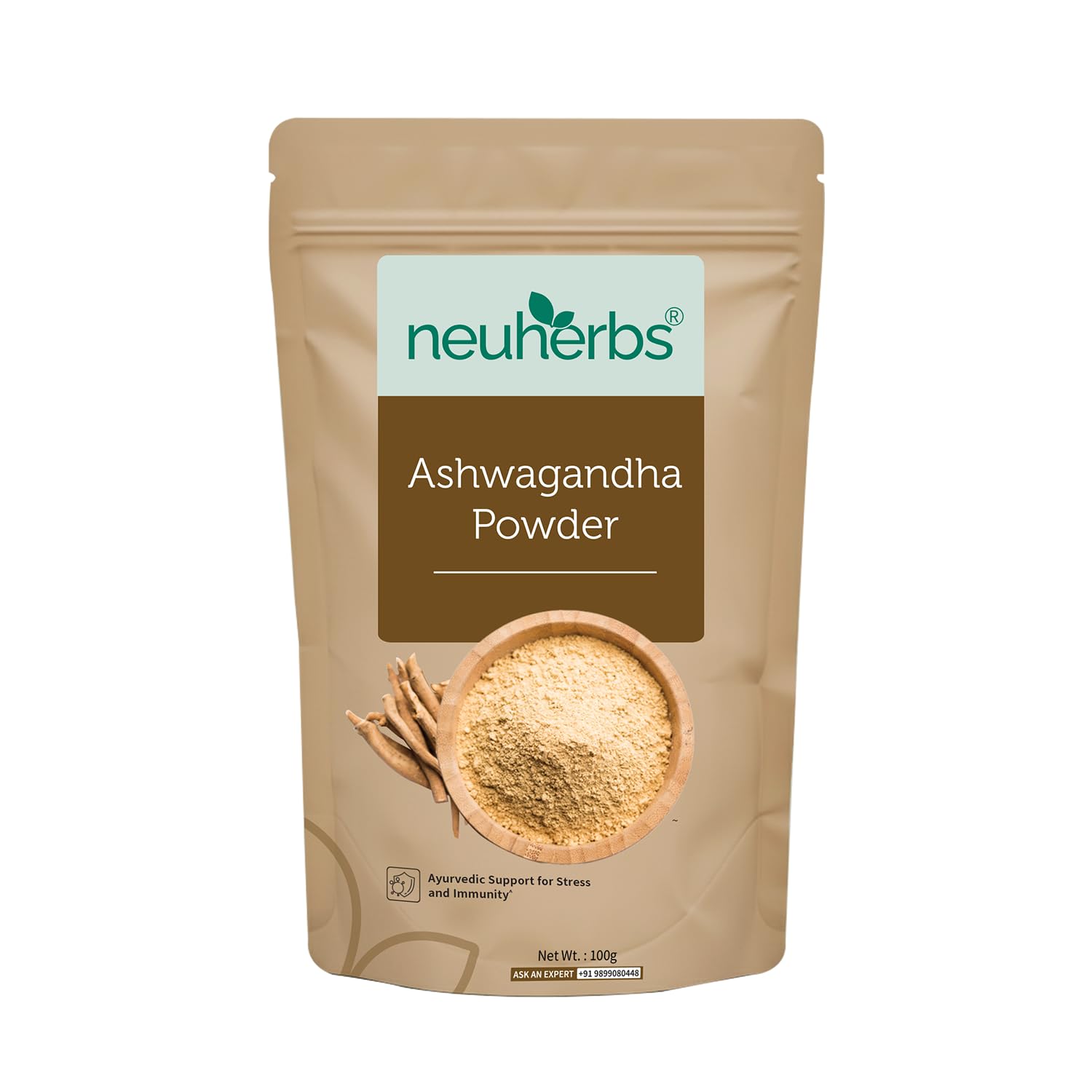 Ashwagandha Powder - 100 Gm | Ayurvedic Support for Stress Relief, Mental Calmness & Anxiety Issues | Support Strength & Energy | Certified