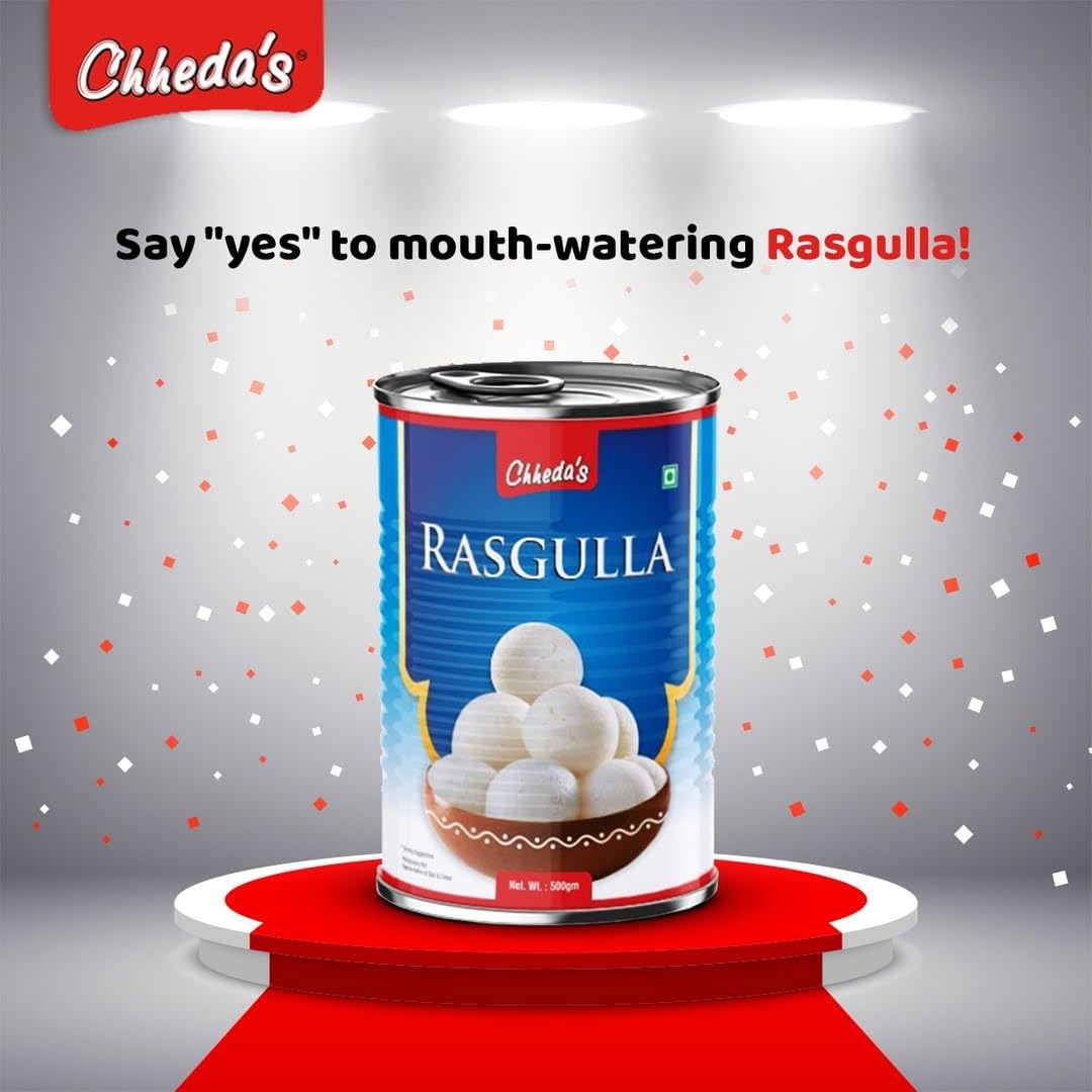 Rasgulla - Indian Sweets - Tin Sweets - Festive Gift Pack - 1000 Gm Pack of 1