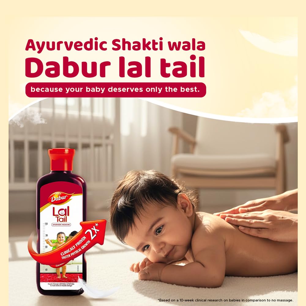 Lal Tail : Ayurvedic Baby Massage Oil 500Ml|Clinically Tested 2X Faster Physical Growth For Stronger Bones And Muscles