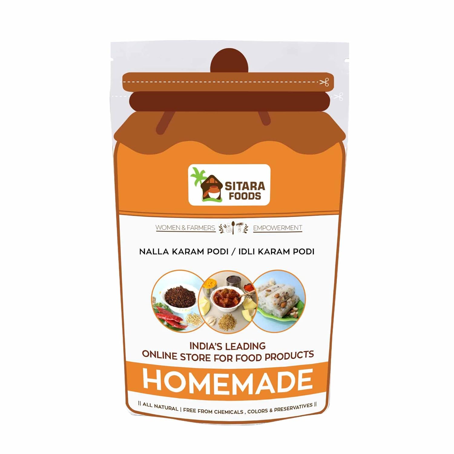 Nalla Karam podi Homemade Andhra Style Hot 250 Grams Bag