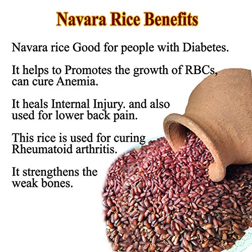 Navara Rice 1Kg | Traditional Ayurvedic Hand Pound | Njavara Red Rice | Unpolished Navra Pack of 1