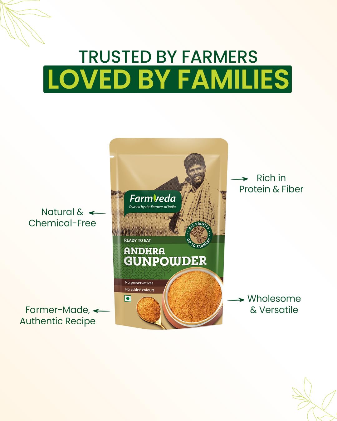 Andhra Gunpowder | Authentic Spicy Chutney Podi | Ready to Eat | Idli & Dosa Spice Mix | 100g (Pack of 2)