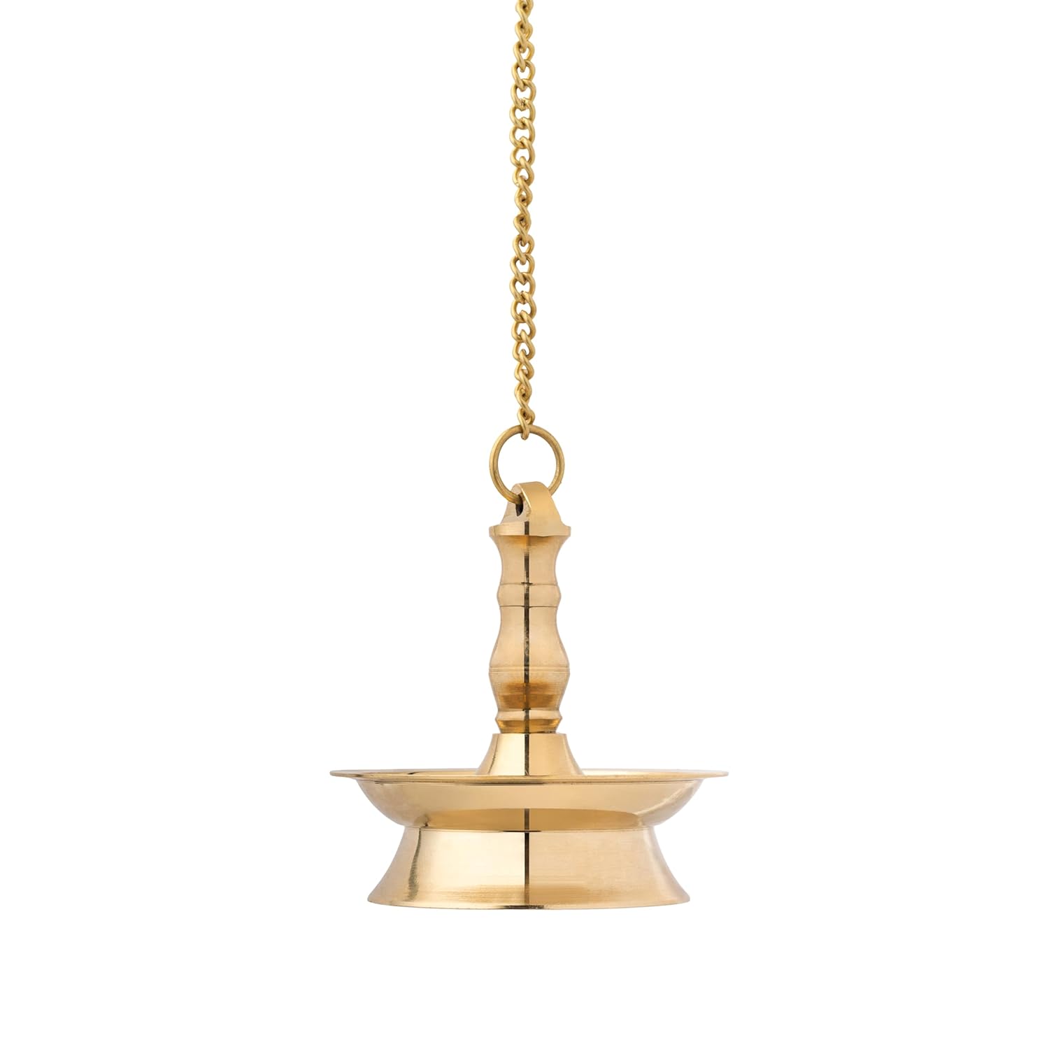 Traditional Brass Hanging Diya with Chain 16 Inches | Deepak | Oil Diya | Latkan (1piece)