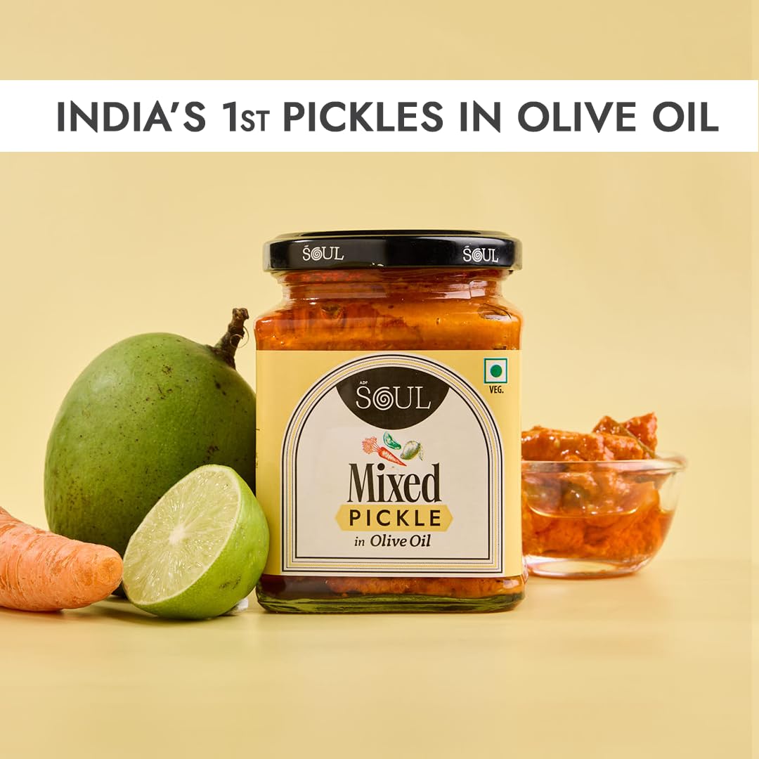 Mixed Pickle | Spicy, tangy & textured | A flavour-packed mix of veggies in 100% Olive Oil. | 275 g