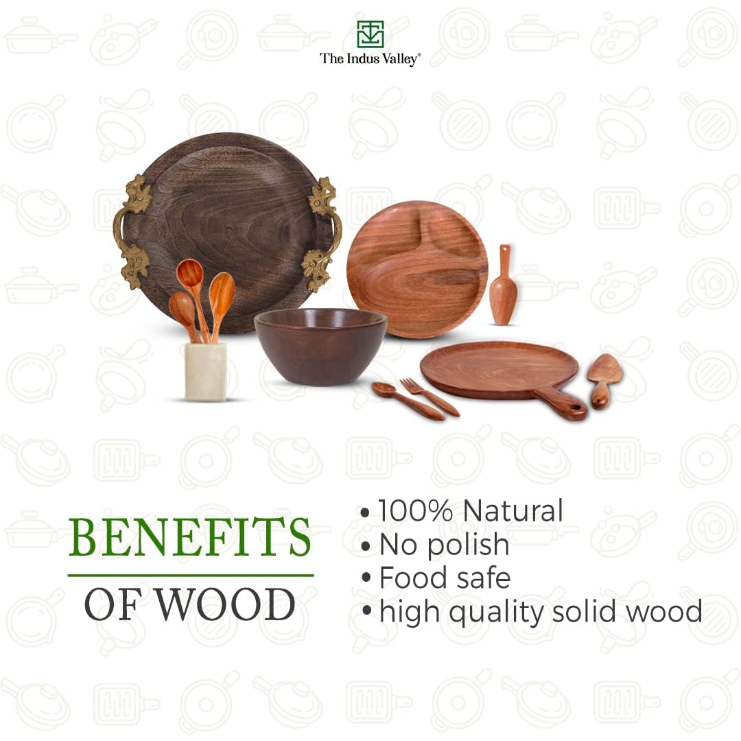 Neem Wood Compact Flip/Spatula/Ladle For Cooking Dosa/Roti/Chapati | Kitchen Tools | No Harmful Polish | Naturally Non-Stick | Handmade (Set Of 5),37CM