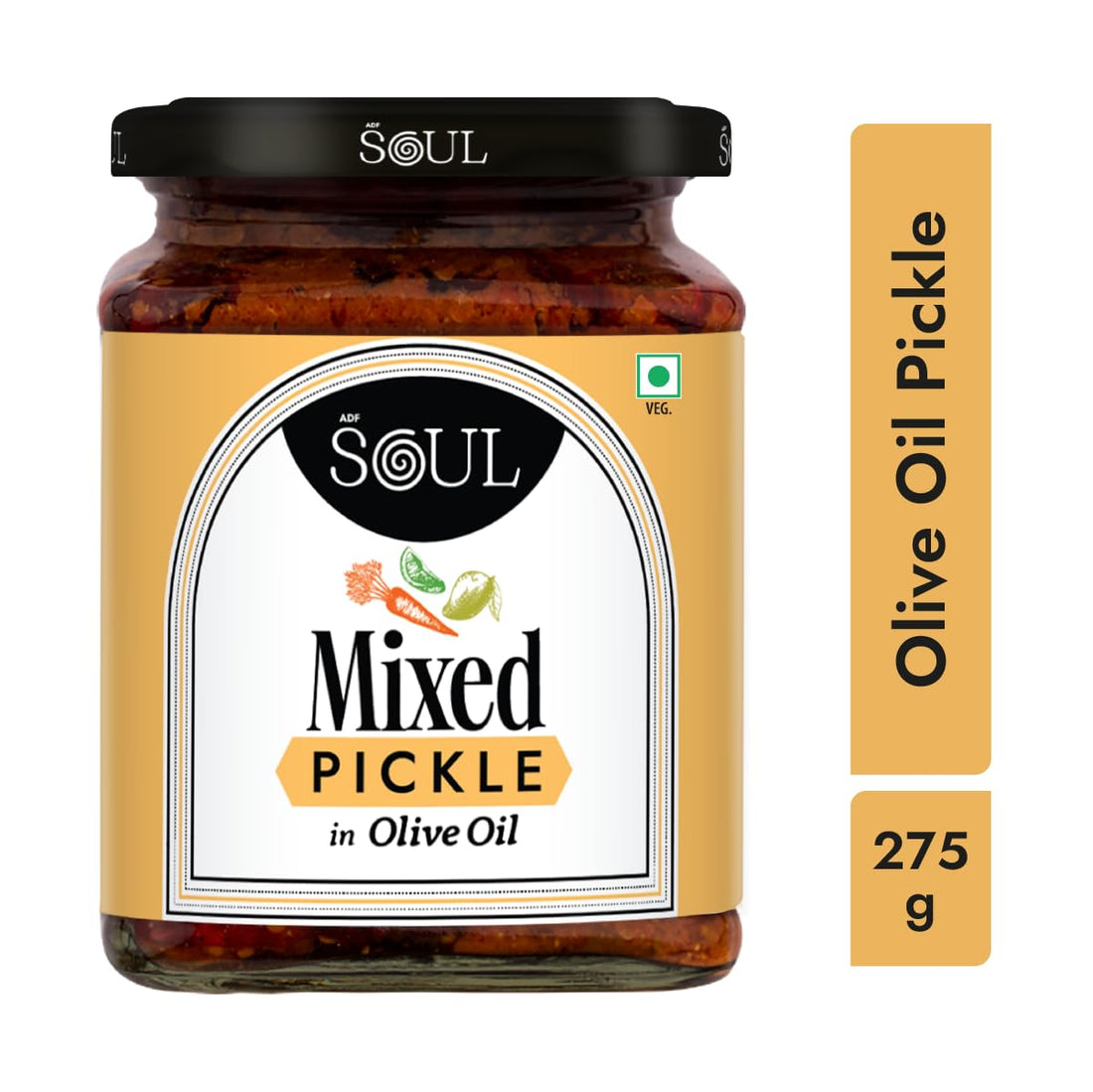 Mixed Pickle | Spicy, tangy & textured | A flavour-packed mix of veggies in 100% Olive Oil. | 275 g