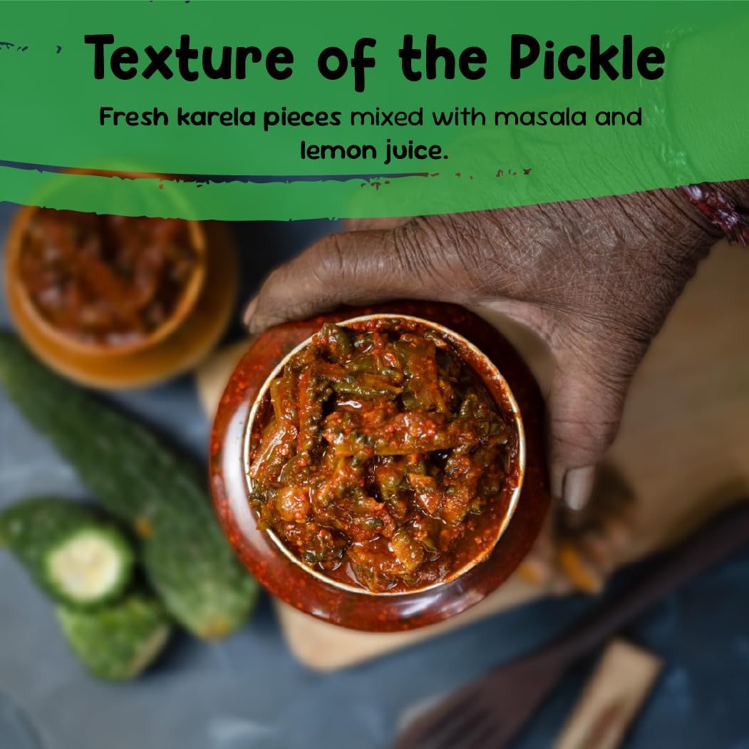 Bitter Gourd Pickle 325g in Fresh | Homemade Karela ka Achaar Without Oil | Sun-Dried Pickle with No Preservatives | Authentic Karele ka Achar Recipe