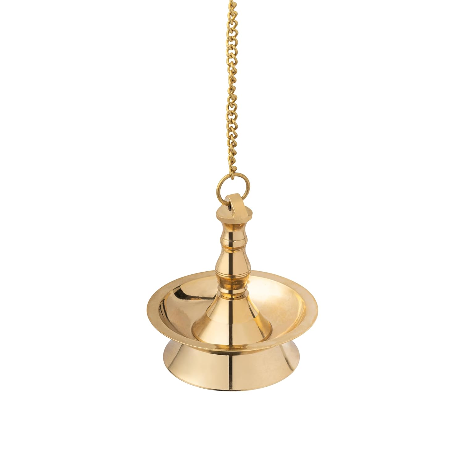 Traditional Brass Hanging Diya with Chain 16 Inches | Deepak | Oil Diya | Latkan (1piece)