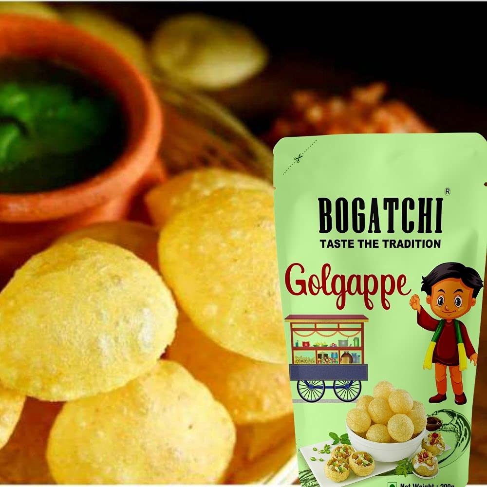 Ready-to-Eat Pani Puri Pellets 400g | Fry or Microwave Golgappa Papad | Instant Pani Poori Kit | Crispy & Hygienic Street Food Snack | Made with Premium Ingredients | Jumbo Family Pack
