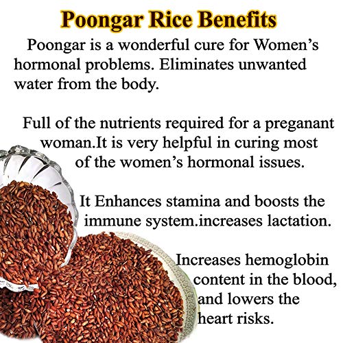 Poongar Rice |Poongar Hand Pounded Rice | Traditional Red Rice | UnPolished Poongar Arisi (1 KG)