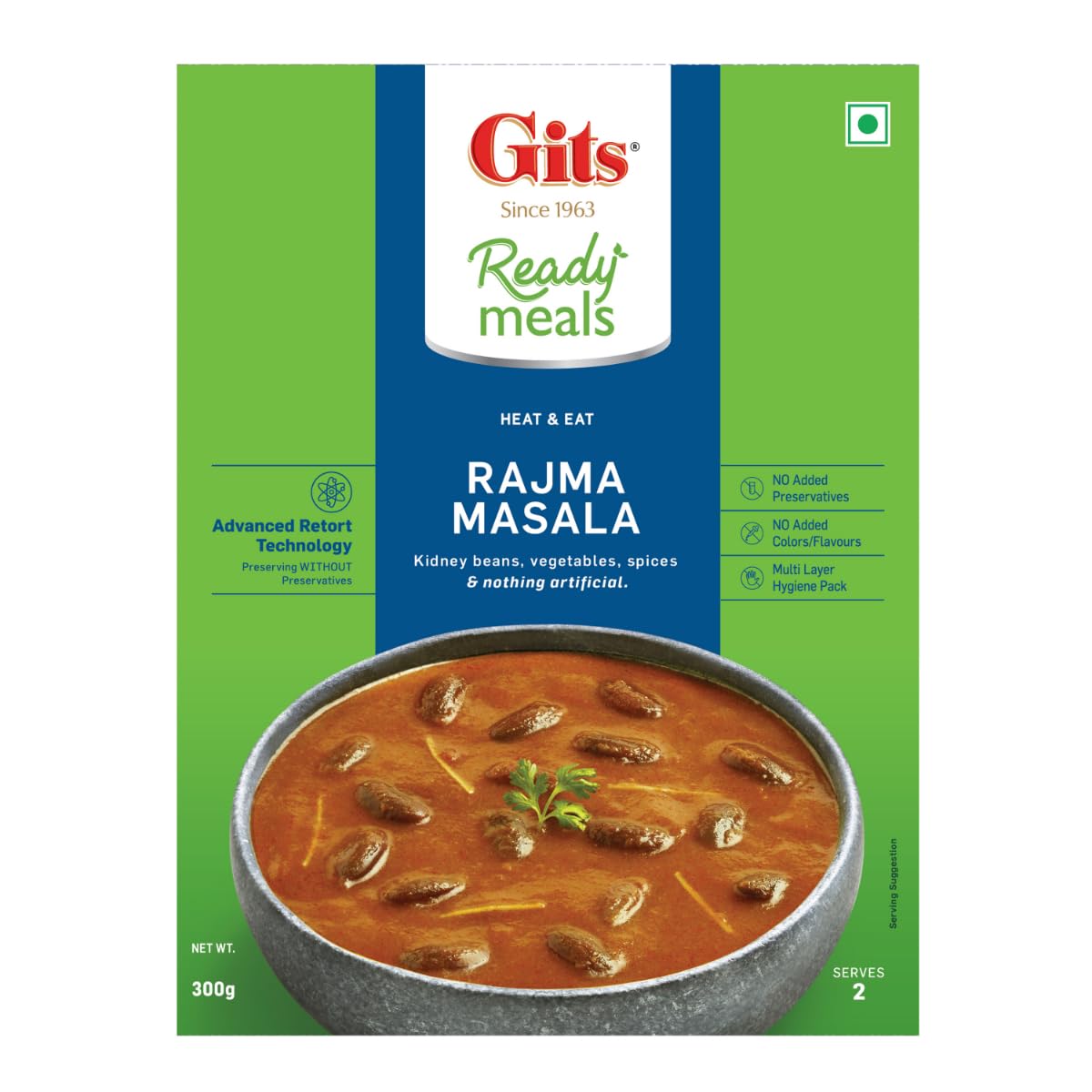 Ready to Eat Rajma Masala, Pure Veg Heat and Eat Indian Meal, Microwaveable, 300g