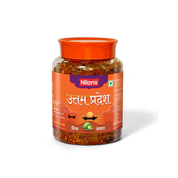 Uttam Pradesh Mixed Pickle (500g) Homemade Aachar | Spicy & Tangy Pickle in Authentic UP Style with Raw Mango, Lemon, Carrot,Mustard Oil & Spices Mixed with No Added Artificial Colour