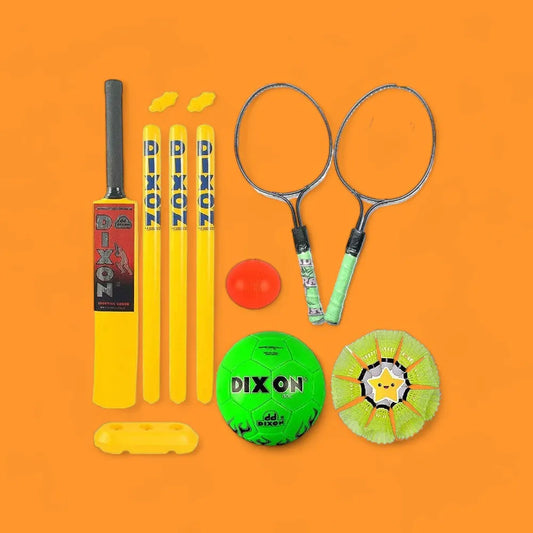 Toyshine 3-in-1 Super Sports Combo - Cricket, Badminton & Football for Ages 3-7