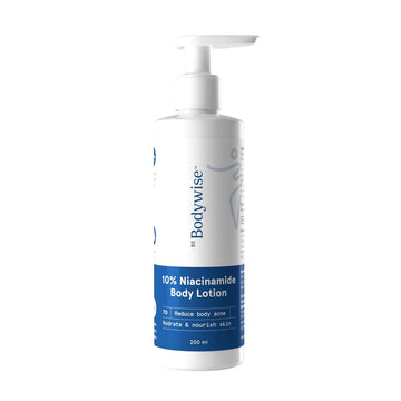 Be Bodywise 10% Niacinamide Brightening Body Lotion 200ml | 48Hr Moisturization | Aloe Vera Extract & Almond Oil | Repairs Skin Barrier, Reduces Acne Marks & Nourishes | For All Skin Types