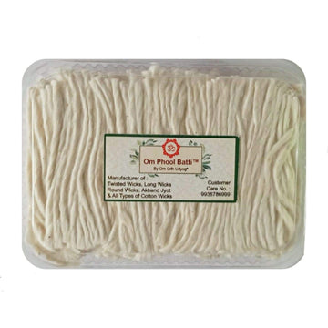 Batti Long Cotton Wicks for Diya, Lambi Batti for Puja, (Pack of 1, White) (2100)