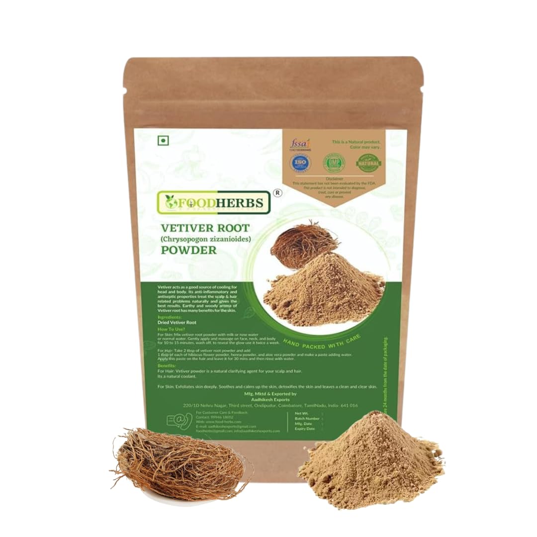 Vetiver Root Powder 100 GMS | Khus Khus | Vetiveria Zizanioides for Skin, Hair, and Traditional Herbal Remedies