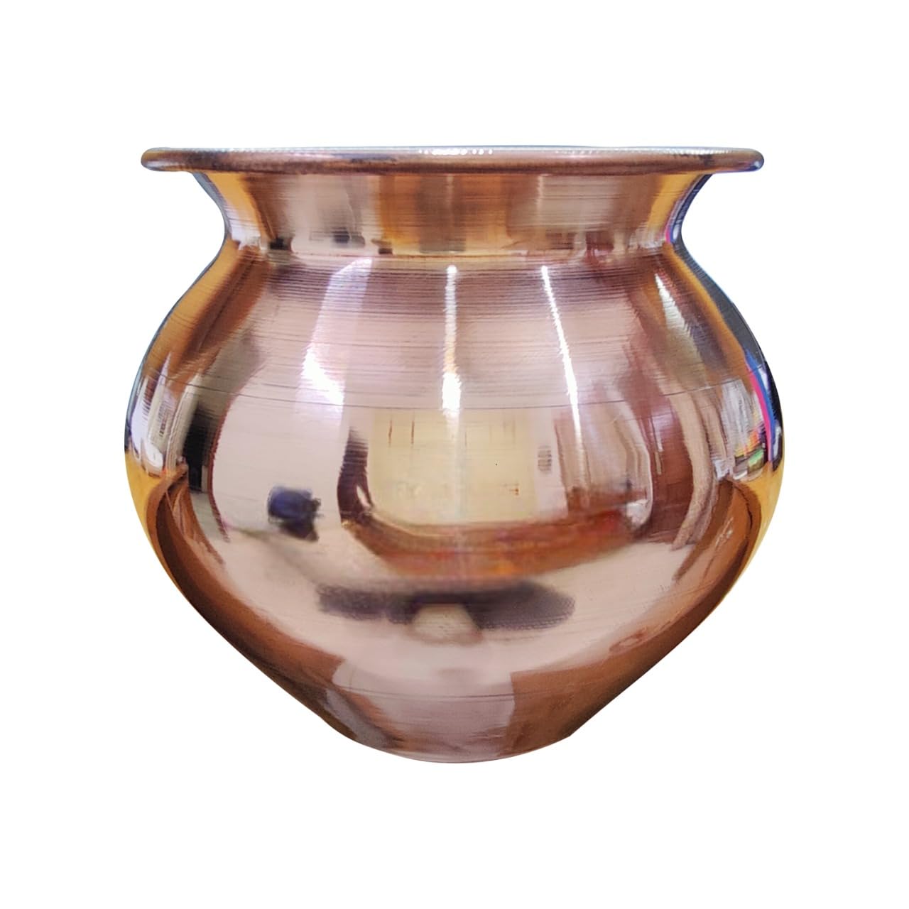 Pure Copper Kumkuma Kalash Handmade, Tamba Ka Lota for Puja, Yoga Aayurveda for Good Health Benefit - 450Ml